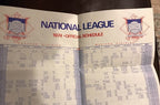 Baseball National  league 1974  MLB OFFICIAL SCHEDULE Large Size Poster Display
