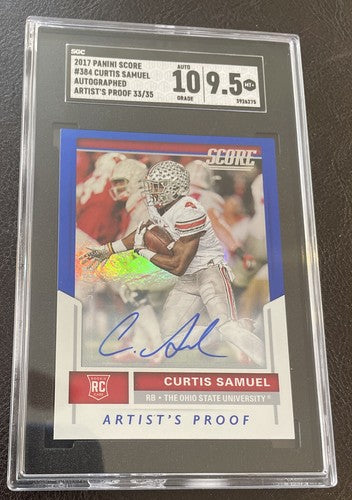 2017 Panini Score #384 Curtis Samuel Autograph Artists Proof 33/35  SGC 10/9.5