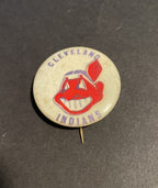 Vintage Cleveland Indians Chief Wahoo 1950s  Baseball Pinback 1 3/4”