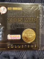 Alex Rodriguez NY YANKEES 2005 MVP Dunkin Donuts Cardboard Card-Coin Sealed NIP