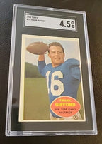 1960 TOPPS FOOTBALL CARD # 74 FRANK GIFFORD SGC  4.5 VG-EX+ NEW YORK GIANTS
