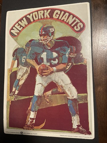 1968 FLEER BIG SIGNS New York Giants 11x14CARDBOARD SIGN MINT CONDITION RARE