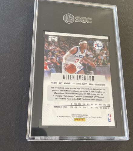 2012-13 Allen Iverson Panini Prizm #187 GEM MINT SGC 10