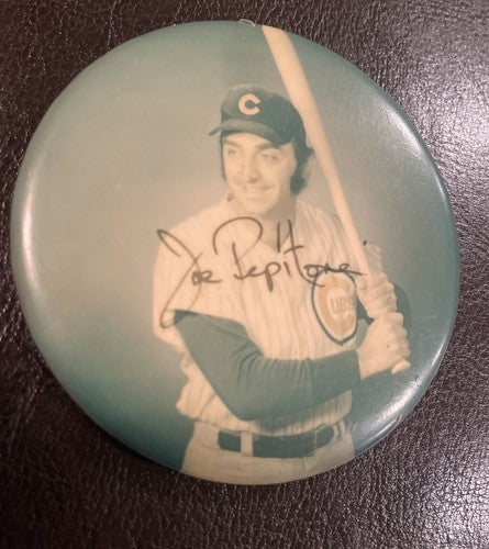 Joe Pepitone Chicago Cubs Baseball Pinback Button 1970s  3-1/4" Made USA