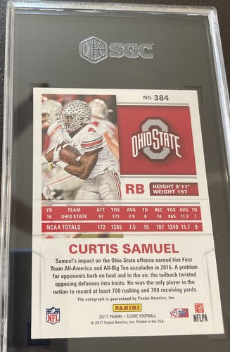 2017 Panini Score #384 Curtis Samuel Autograph Artists Proof 33/35  SGC 10/9.5