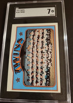 1972 Topps TWINS Team Card SGC 7 NM-MT #156  Newly Graded