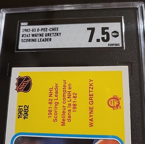 1982-83 O-Pee-Chee Wayne Gretzky #243 Scoring Leader Edmonton Oilers SGC 7.5