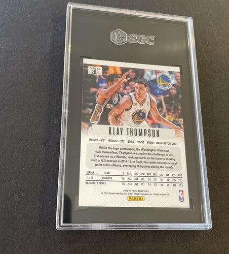 2012 Panini Prizm Klay Thompson RC Rookie SGC 10 GEM MINT (4 TIME CHAMPION)