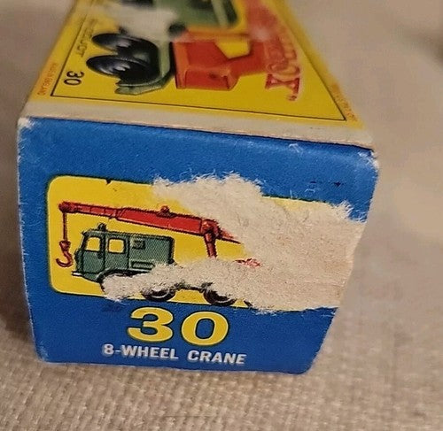 Matchbox, #30, 8-Wheel Green Crane, w/original box