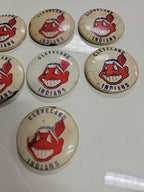 Cleveland INDIANS 1940s BASEBALL size 1.75” button No Pin Lot of 7