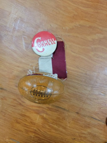 Vintage 1930's Cornell Football Pin W/ Tin Litho Football Made In Germany