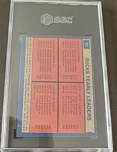 OSCAR ROBERTSON KAREEM ABDUL-JABBAR 1974-75 TOPPS #91 BUCKS TEAM LEADERS SGC 5