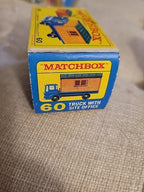 G418-MATCHBOX LESNEY No60B SITE HUT TRUCK AND ORIGINAL BOX 1966.