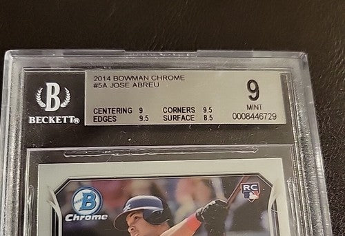 2014 Bowman Chrome Jose Abreu Rookie RC #5 White Sox Beckett Graded  9 Mint