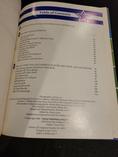 The Official 1981 Dallas Cowboys Bluebook Volume II Hardcover Book + 2 VHS Tapes