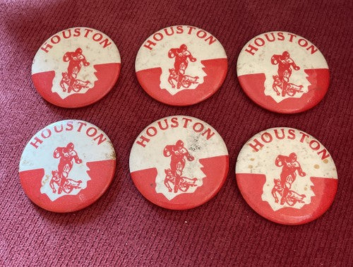 University Of Houston Cougars 1950s Football size 1.75” button No Pin Lot of 6