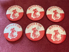 University Of Houston Cougars 1950s Football size 1.75” button No Pin Lot of 6
