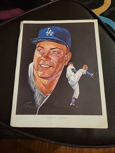 1962 Johnny Podres L.A. Dodgers  8.5” x 11” Union 76 Print