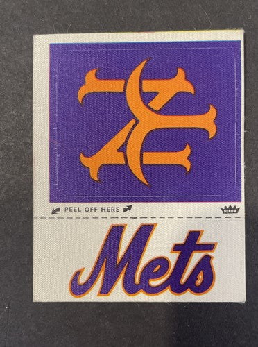 1968-72 Fleer Cloth Stickers Patches Early Variation New York Mets Logo