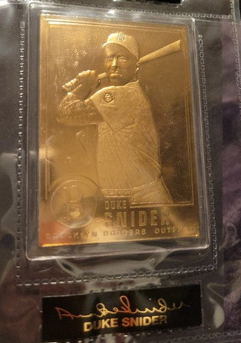 1996 Duke Snider Danbury Mint Sealed 22 kt Gold card #7 Brooklyn Dodgers