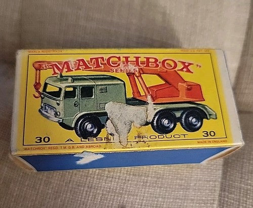 Matchbox, #30, 8-Wheel Green Crane, w/original box