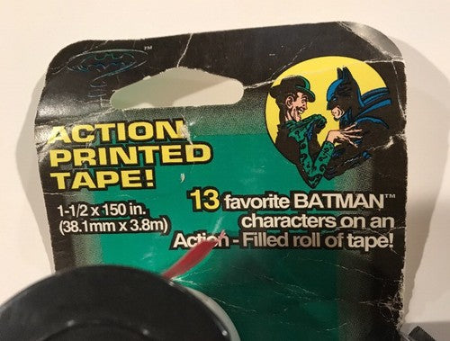 Batman Action printed roll of tape w/Dispenser 1995  13 different characters!