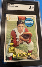 1969 TOPPS JOHNNY BENCH ALL STAR ROOKIE #95 SGC 3 VG HOF