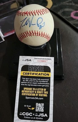 Todd Van Poppel Autographed Signed AUTO MLB Bobby Brown Baseball COA JSA