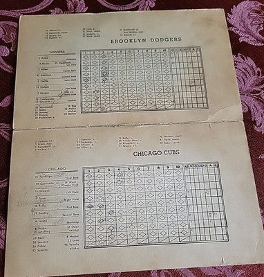 Chicago Cubs vs. Brooklyn Dodgers 1950 Game Scorecard/Program • Jackie Robinson
