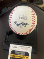 Dino Ebel Signed Auto 2024 World Series Logo Ball LA Dodgers JSA AUTHENTIC
