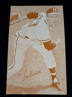 Lew Burdette 1963 Exhibits Stat Back Milwaukee Braves VG crease