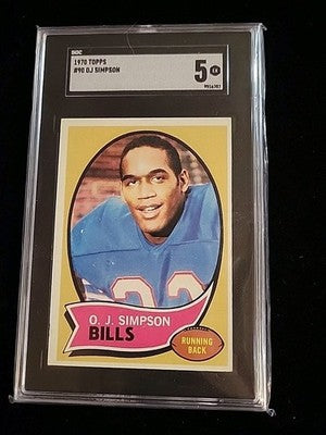 1970 Topps #90 O.J. Simpson ROOKIE RC SGC 5 Graded Football Card