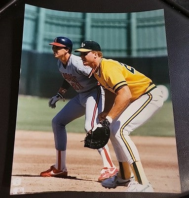 Mark McGwire, Wally Joyner Official MLB 8x10 Color Photo 1988