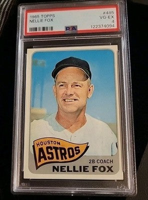 1965 TOPPS BASEBALL CARD #485 NELLIE FOX PSA 4  Terribly Undergraded!