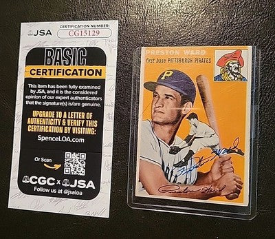 Preston Ward Pittsburgh Pirates Signed 1954 Topps Autograph Card JSA AUTHENTIC