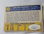 Red SCHOENDIENST  HOF Autographed 1970 Topps #346 Baseball Card JSA COA
