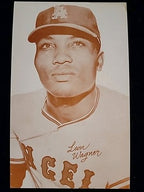 Leon Wagner 1963 Exhibits Stat Back Los Angeles Angels EX Cond (Light Stain)