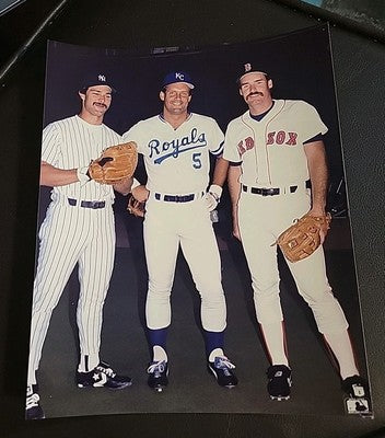 George Brett, Don Mattingly, Wade Boggs Official MLB 8x10 Color Photo 1988