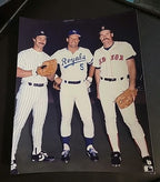 George Brett, Don Mattingly, Wade Boggs Official MLB 8x10 Color Photo 1988