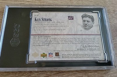 Ken Strong 2002 SP LEGENDARY CUTS AUTOGRAPH SP New York Giants LEGEND HOF #2