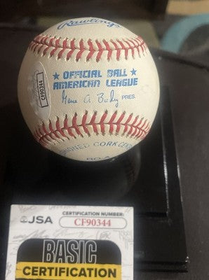 Rickey Henderson Autographed Official MLB Baseball Oakland A’s With JSA COA