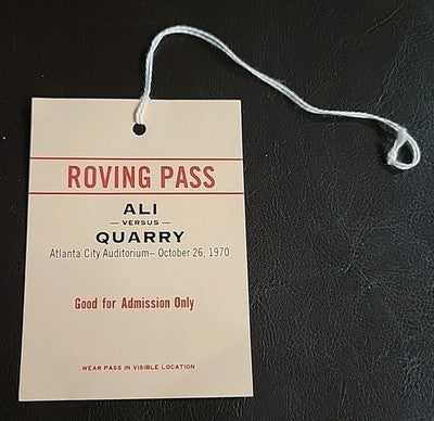 Press Pass Muhammad Ali - Jerry Quarry Fight 1970 Roving Press