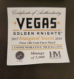 VEGAS GOLDEN KNIGHTS VERY RARE INAUGURAL SEASON GOLD GOIN #/5000 COA