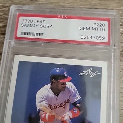 Sammy Sosa CUBS 1990 Leaf #220 Rookie Card Rc PSA 10 (Gem Mint)