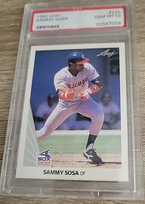 Sammy Sosa CUBS 1990 Leaf #220 Rookie Card Rc PSA 10 (Gem Mint)