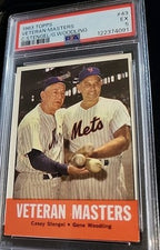 1963 Topps Baseball #43 HOF Casey Stengel - G. Woodling  PSA 5 EX New York Mets