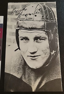 Bronko Nagurski Signed Photo 4x6 1/2" Beautiful Signature JSA COA Authentication
