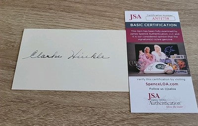 CLARKE HINKLE Signed Autographed 3X5 INDEX CARD HOF  Packers JSA Certified~