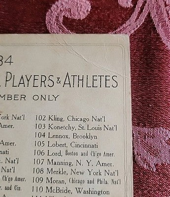 1910-11 T3 Turkey Red Tobacco Baseball Cabinet Browne Washington & Chicago #84