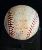 1967 Chicago Cubs team signed Baseball 26 Signatures Santo, Jenkins, Banks JSA